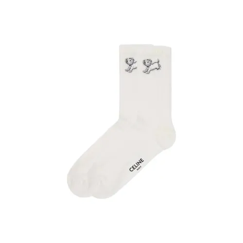 CELINE 1 Pack White Men's Knee-High Socks CELINE 1 Пачка Белые Мужские Носки до колена