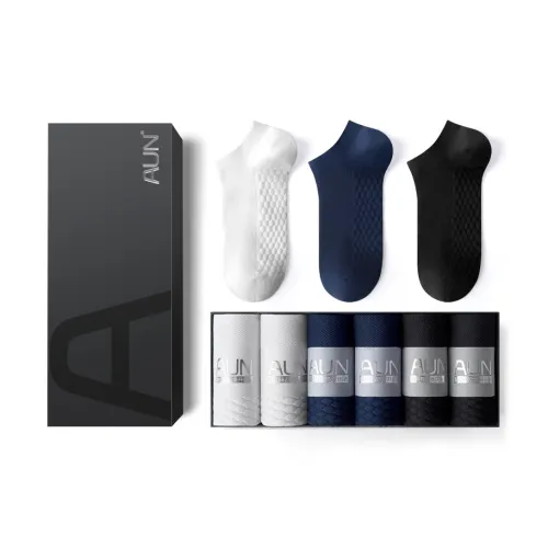 AUN 6 пар Gift Box Set 2 Черный, 2 Белый, 2 Темно-синий Синий Мужские Носки