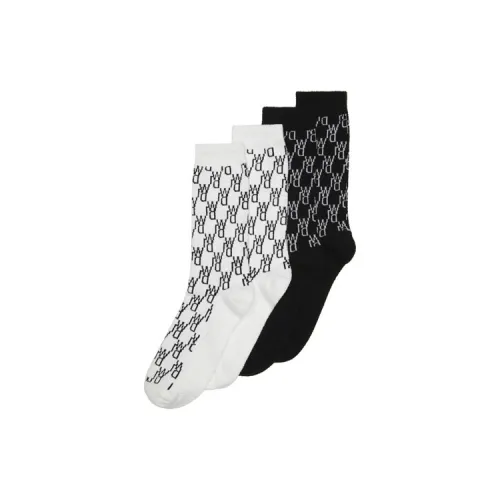 WE11DONE 2 шт Черный+Белый Женские Колено Высокие Носки