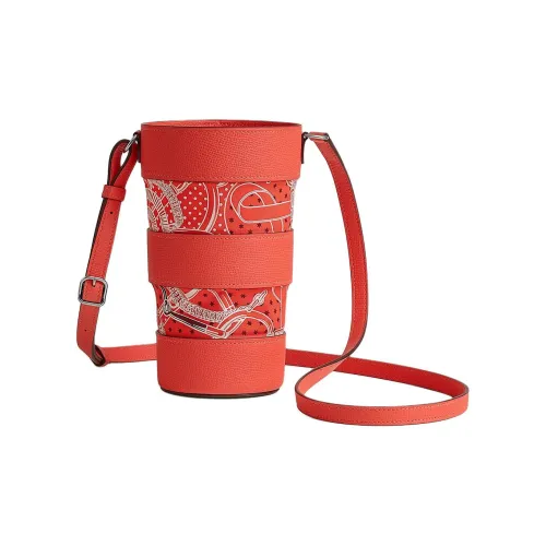 HERMES Swift Кожа Чашка для воды Набор Сумка через плечо Женская Открытая страна Апельсин