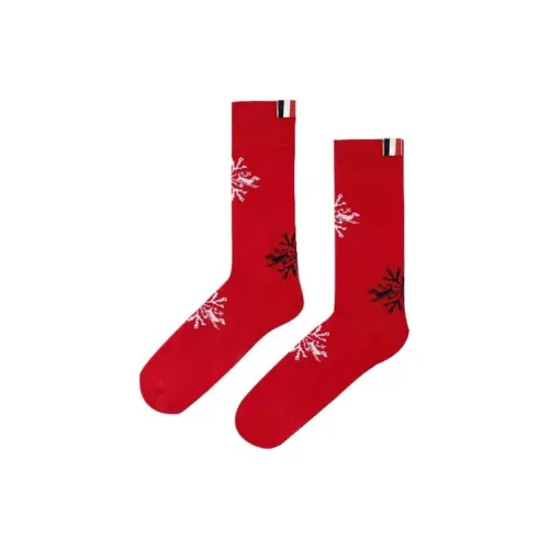 THOM BROWNE 1 пачка Red Men's Mid Calf Socks