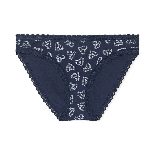 Victoria's Secret The LACIE Кружевная отделка Хлопок Бикини Трусы N F H Нижнее белье Женские 1 упаковка Синий