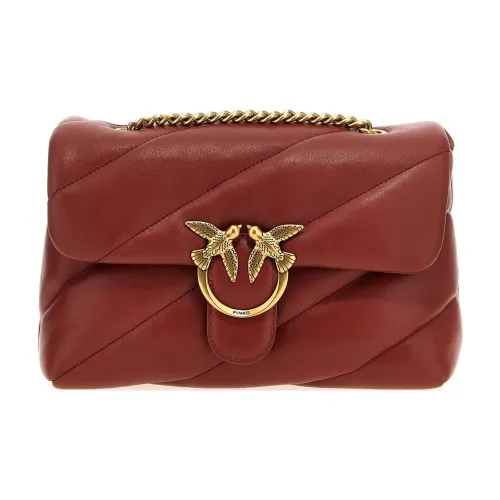 PINKO Love Bag Овечья кожа Сумка через плечо Сумка на плечо Женская Темно-красный