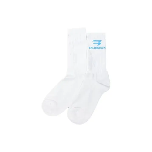 Balenciaga 1 Pack White Men's Mid Shin Sock