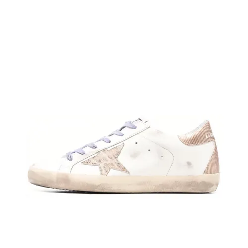 Golden Goose Супер Звезда Low Топ Стильные Скейтбординги Женские Белые Потертые