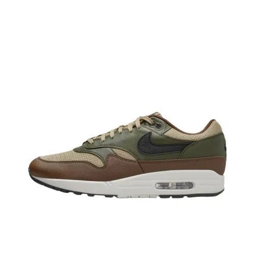 Nike Air Max 1 Low Топ Беговые кроссовки Унисекс Оливковый