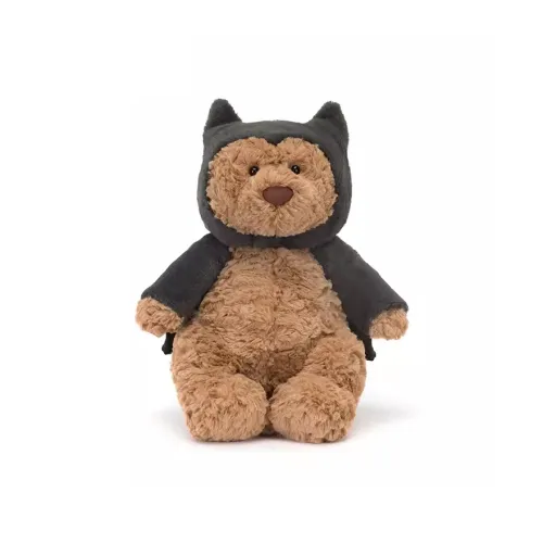 JELLYCAT Серия Halloween Barcelona Bear Крыло летучей мыши Куклы Плюшевая кукла 26 см Высота в сидячем положении