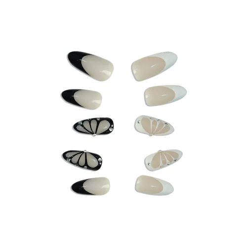 Goodbye Day Кончик пальца Бабочка PURE HAND DRAWN False Nail Овал 17 мм