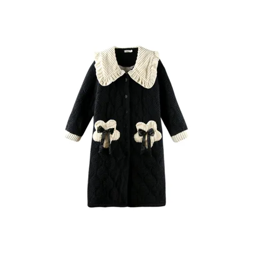 Q'NIANMA Афинский черный женский банный халат