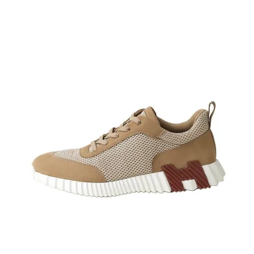 HERMES Bouncing Low Топ Повседневная обувь Мужская Экрю