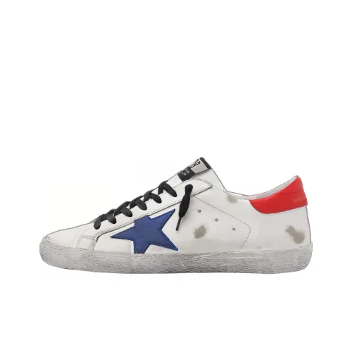 Golden Goose Супер Звезда Low Топ Стильные Скейтбординги Мужской Белый и красный Состаривание Позиционирование стиля
