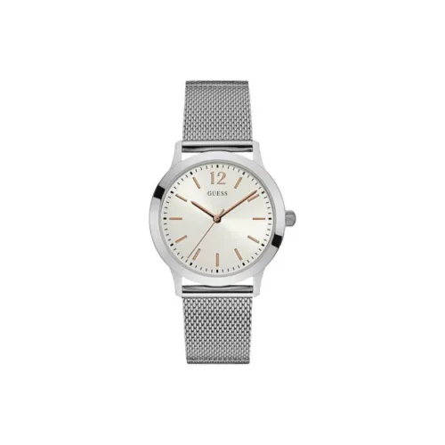 GUESS Мужские часы Кварцевый механизм Стальной ремешок 39 мм Серебристый циферблат