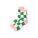 Зеленая клетка, группа, высокие носки - одиночная упаковка