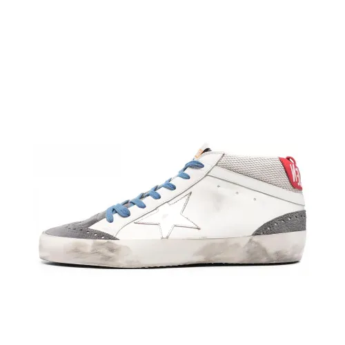 Golden Goose Mid Star Стильные Скейтбординги Мужской Белый Эффект Потертости Позиционирование Стиля