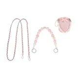 Кошачья лапа украшение, цепочка + розовая кожаная цепочка, 120 см