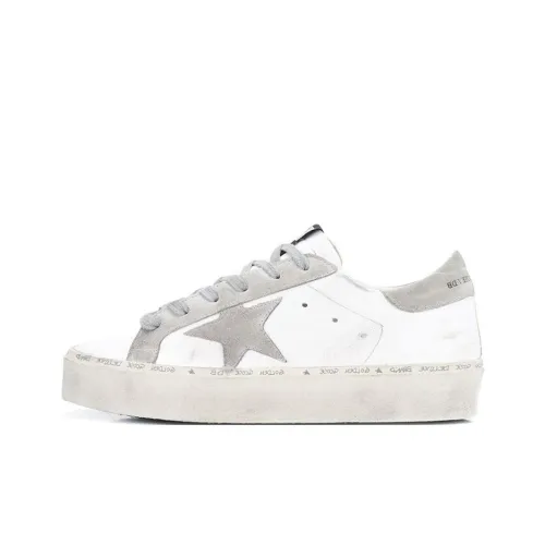 Golden Goose Hi Star Стильные Скейтбординги Женские Белые Серебряный Потертый Позиционирование Стиля