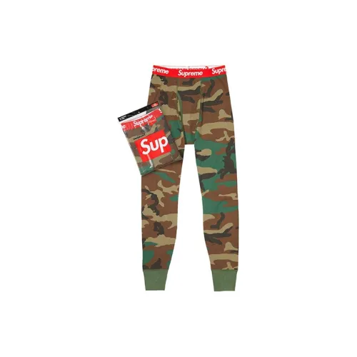 Supreme Co Бренд Коллекция Термобрюки Унисекс Камуфляж Зеленый