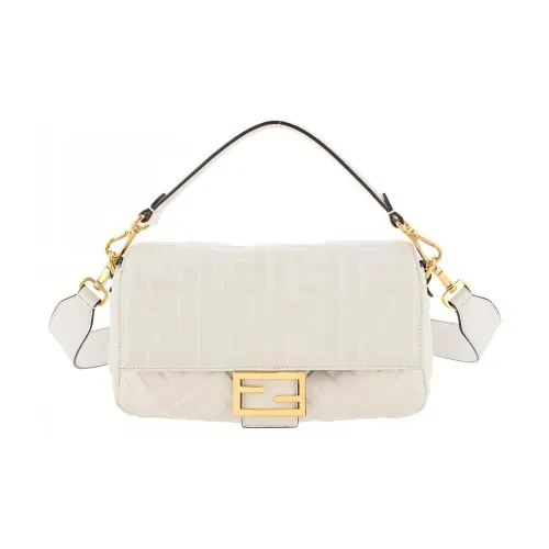 FENDI Baguette Кожа Наппа Багет Сумка Сумка через плечо Сумка Сумка через плечо Средний Женская Белая