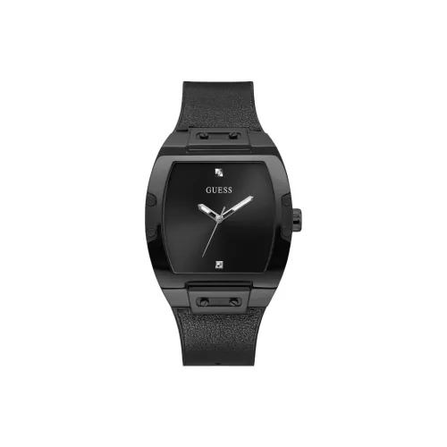 GUESS Наручные часы Кварцевый механизм Кожаный ремешок 43 мм Черный циферблат Унисекс