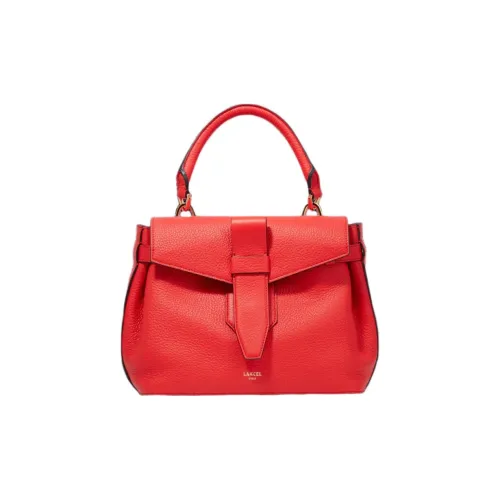 LANCEL Коровья кожа крупнозернистая текстура через плечо одно плечо сумка маленькая женская красная