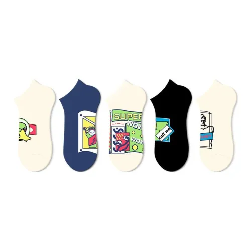JKN 5 пар Иллюстрация Носки до щиколотки A Унисекс Носки