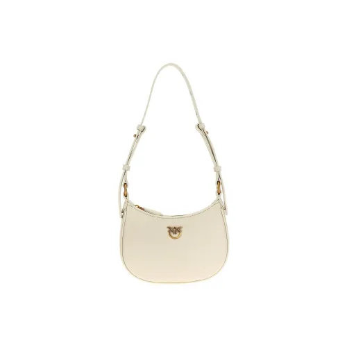 PINKO Half Moon Series Корова Кожа Кожа Сумка через плечо Сумка через плечо Мини Женская Бежевая