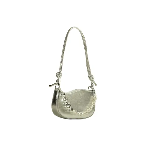 FEO ПУ (полиуретан) Сумка через плечо Стандартная Женская Серебряный Экрю Черный