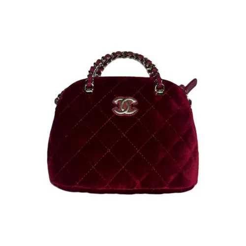 CHANEL Замша Сумка Сумка через плечо Сумка через плечо Женская Темно-красная