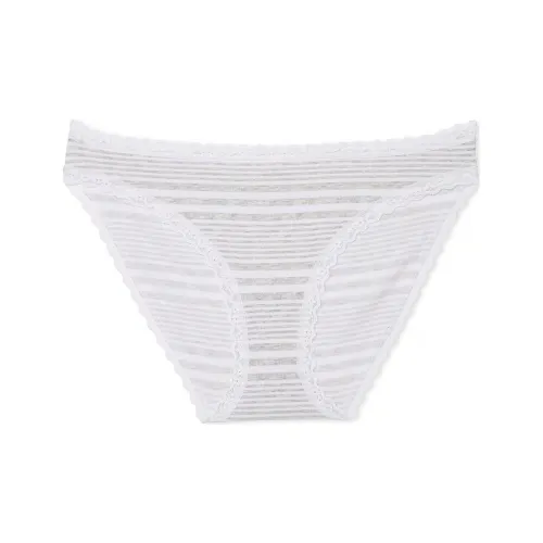 Victoria's Secret The LACIE Кружевная отделка Хлопок Бикини Трусы WGS Нижнее белье Женские 1 упаковка Серые полосы