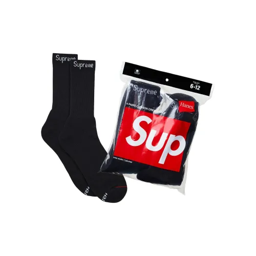 Supreme x Week 1 x HANES® SS23 Носки Crew Мужские упаковка из 4 пар