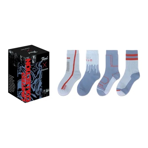 TOOCI x FEAROM 4 шт Многоцветные Унисекс Носки до икры MID