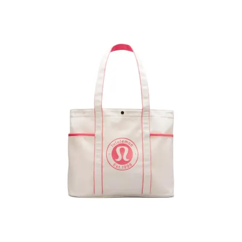 lululemon Canvas Tote Bag Tote Bag Shopping Bag Shoulder Bag Handbag Regular Unisex Glossy Pink Color lululemon Холщовая сумка Сумка-тоут Сумка для покупок Сумка через плечо Сумка Обычная Унисекс Глазурно-розовый цвет