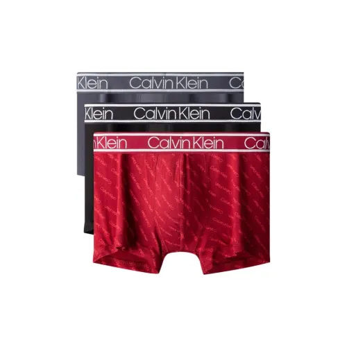 Calvin Klein 3 упаковки черных + красных + серых мужских боксеров