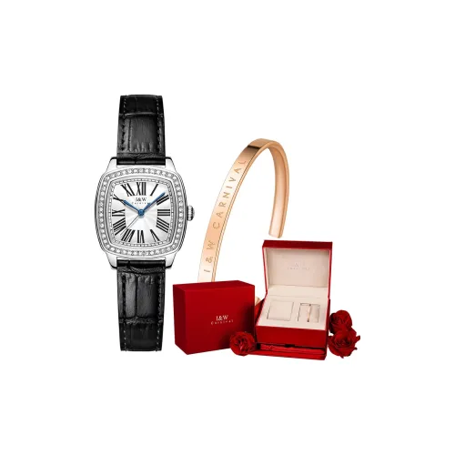 I W CARNIVAL HWGUOJI Кварцевый механизм ремень из натуральной кожи женские часы белый циферблат