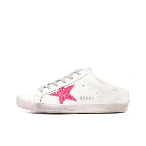 Golden Goose Супер Звезда Sabot Низкий Топ Стильные Скейтбординги Женские Белые Потертый