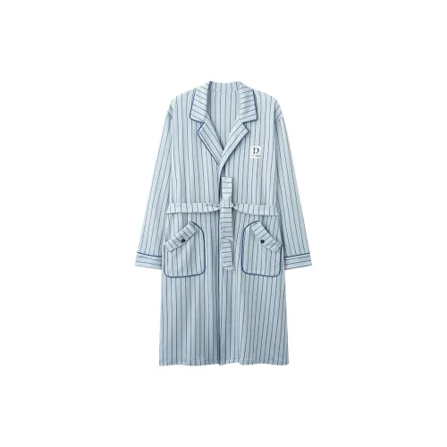 Qiao Ni Tong Мужской халат для сна синий