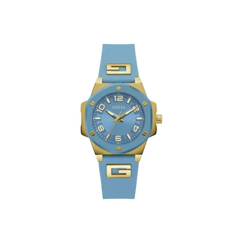 GUESS Women's Watch Кварцевый механизм силиконовый ремешок 34 мм синий циферблат