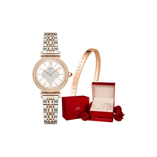 I W CARNIVAL HWGUOJI Кварцевый механизм ремешок из нержавеющей стали женские часы белый циферблат