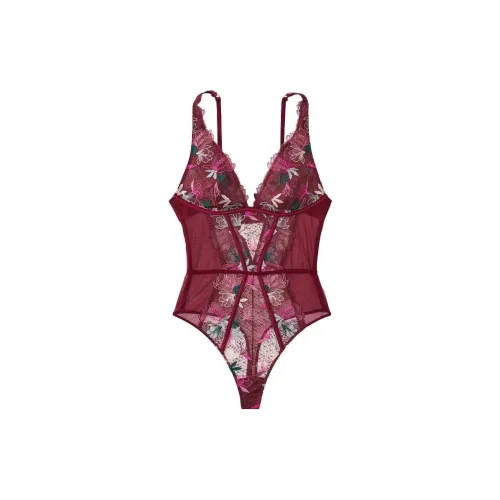 Victoria's Secret Комбинезон Женский Бордовый Цветочный