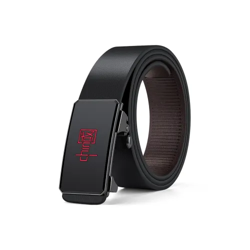 WilliamPOLO Ремни из коровьей кожи Мужские Красные Ширина 3,4CM