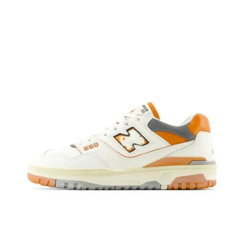 New Balance NB 550 Low Топ Скейтборд Кроссовки Унисекс Белый Оранжевый