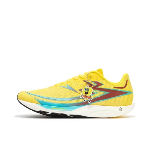 361° Speed Future Шокабассеры Противоскользящие Устойчивые к истиранию Дышащие Низкие Беговые кроссовки Унисекс Желтый Красный