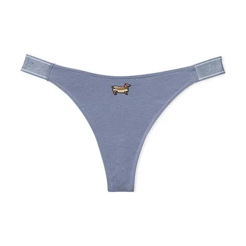 Victoria's Secret Розовый логотип Хлопок HIGH Нога Стринг PANTY DIHDG Нижнее белье Женские 1 шт Синий