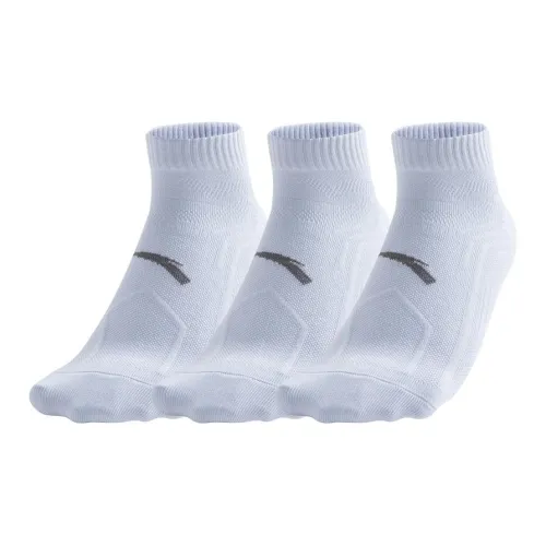 ANTA ZONGXUNXILIE 3 Pack Pure White+Pure White+Pure White Унисекс Беговые носки