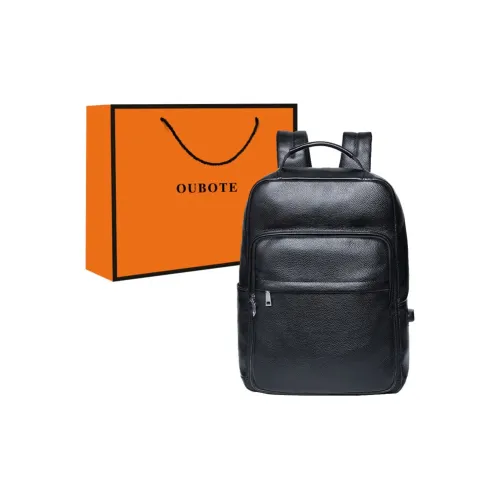 OUBOTE Рюкзак из коровьей кожи стандартный мужской черный