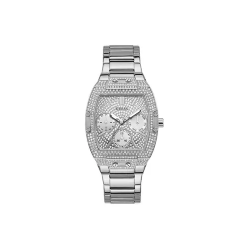 GUESS Женские часы Кварцевый механизм Ремешок из нержавеющей стали 38 мм Серебристый циферблат