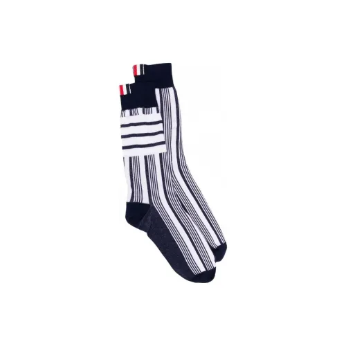 THOM BROWNE Темно-синие мужские носки MID до икры