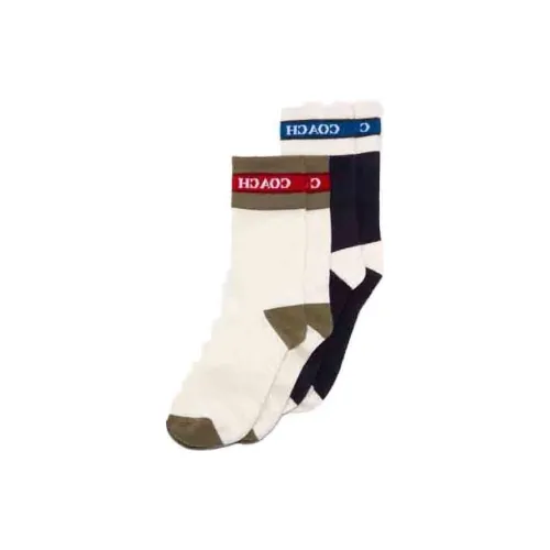 COACH 2 пачки хаки + черные мужские носки MID до икры