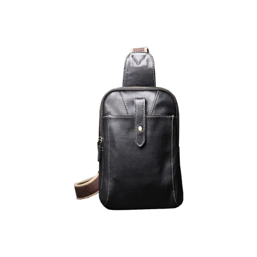 DOSRFINI Сумка через плечо из коровьей кожи стандартная мужская черная