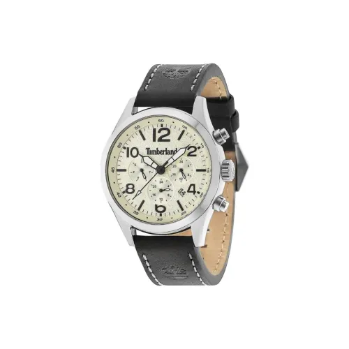 Timberland Наручные часы Кварцевый механизм Кожаный ремешок 44 мм Белый циферблат Мужские часы